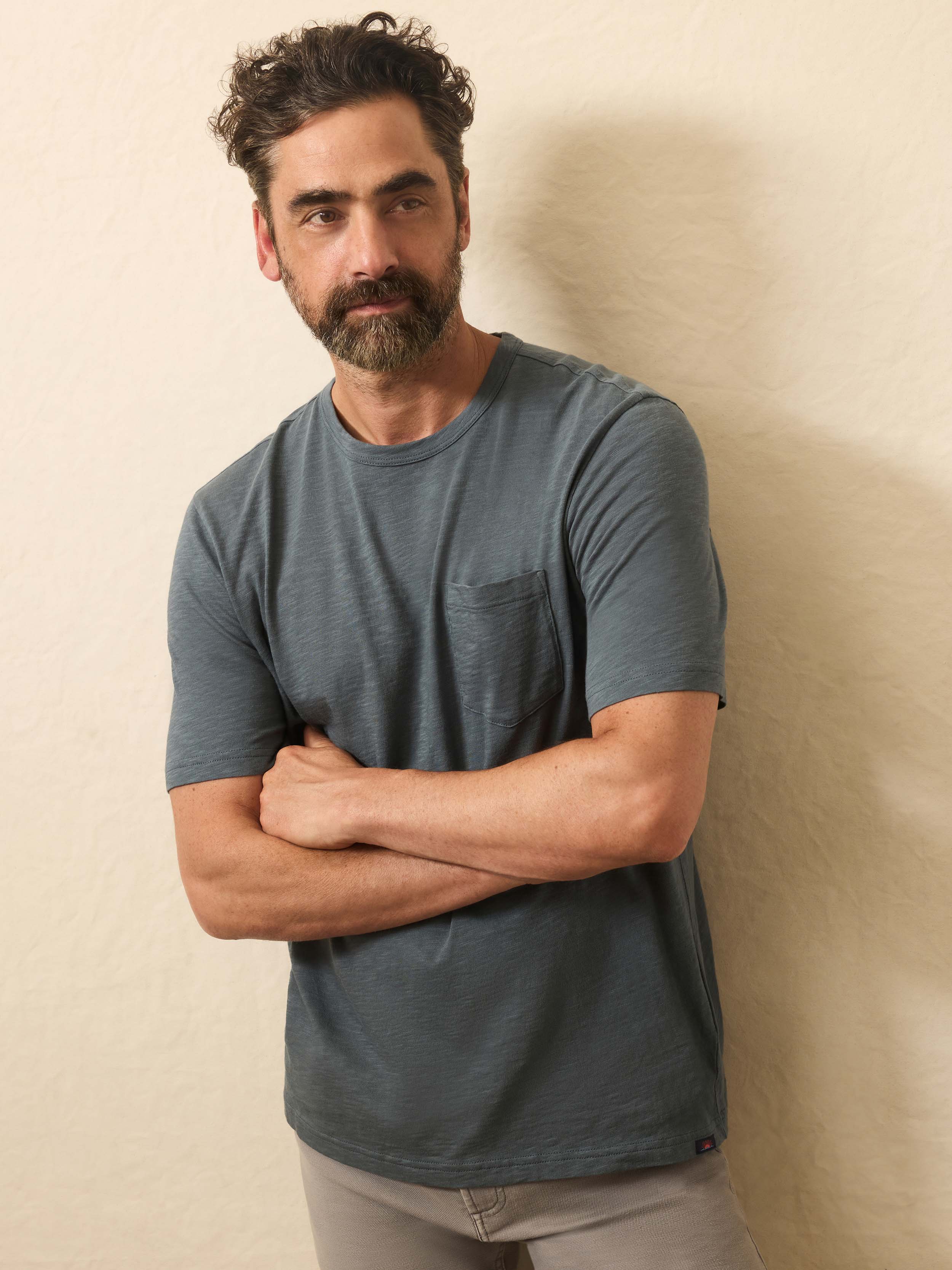 Sunwashed Regenerative Pocket Tee - Rough Waters