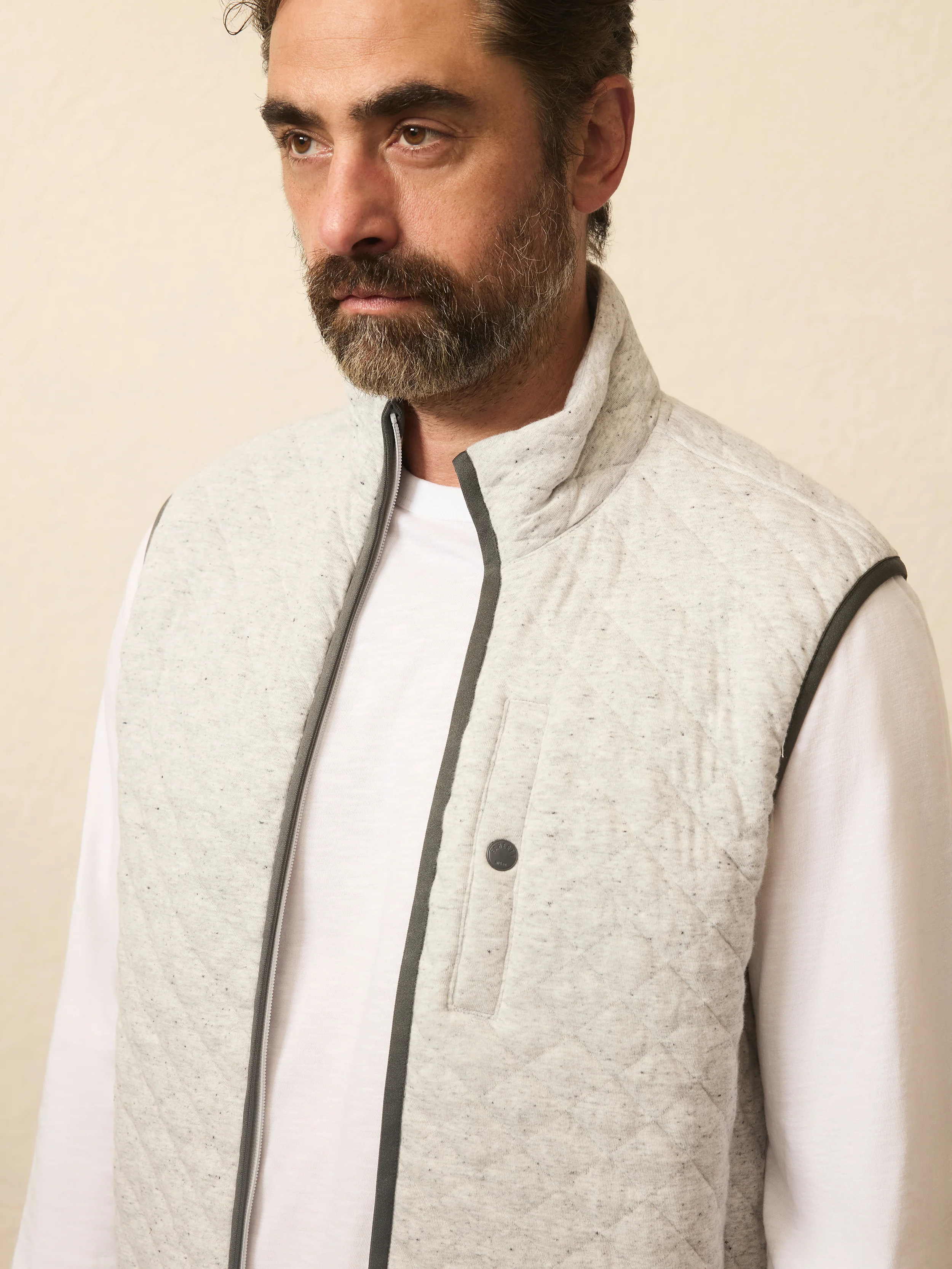 Epic Quilted Fleece Vest - Ivory Peak Heather