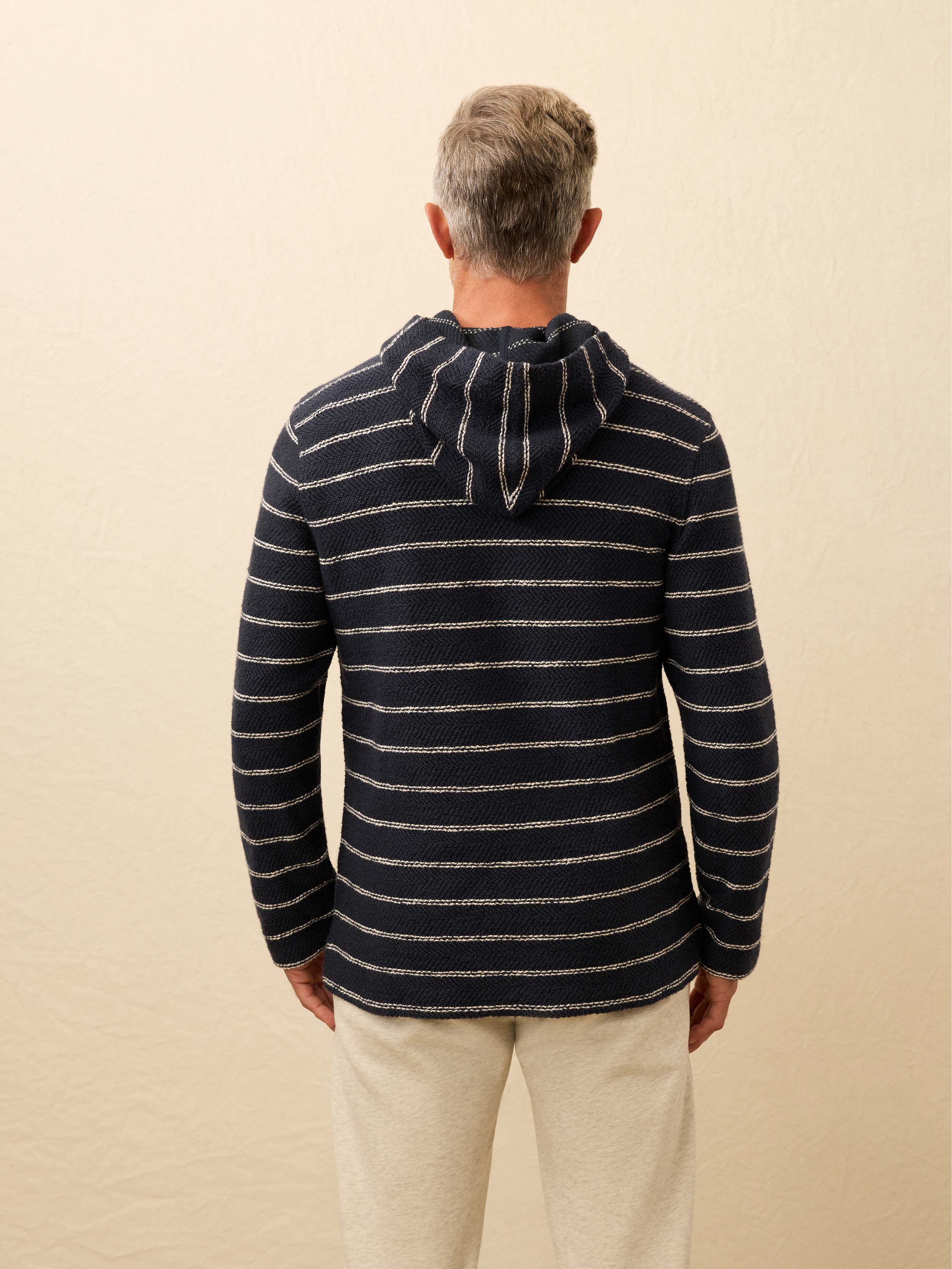 Whitewater Hoodie - Navy Point Stripe