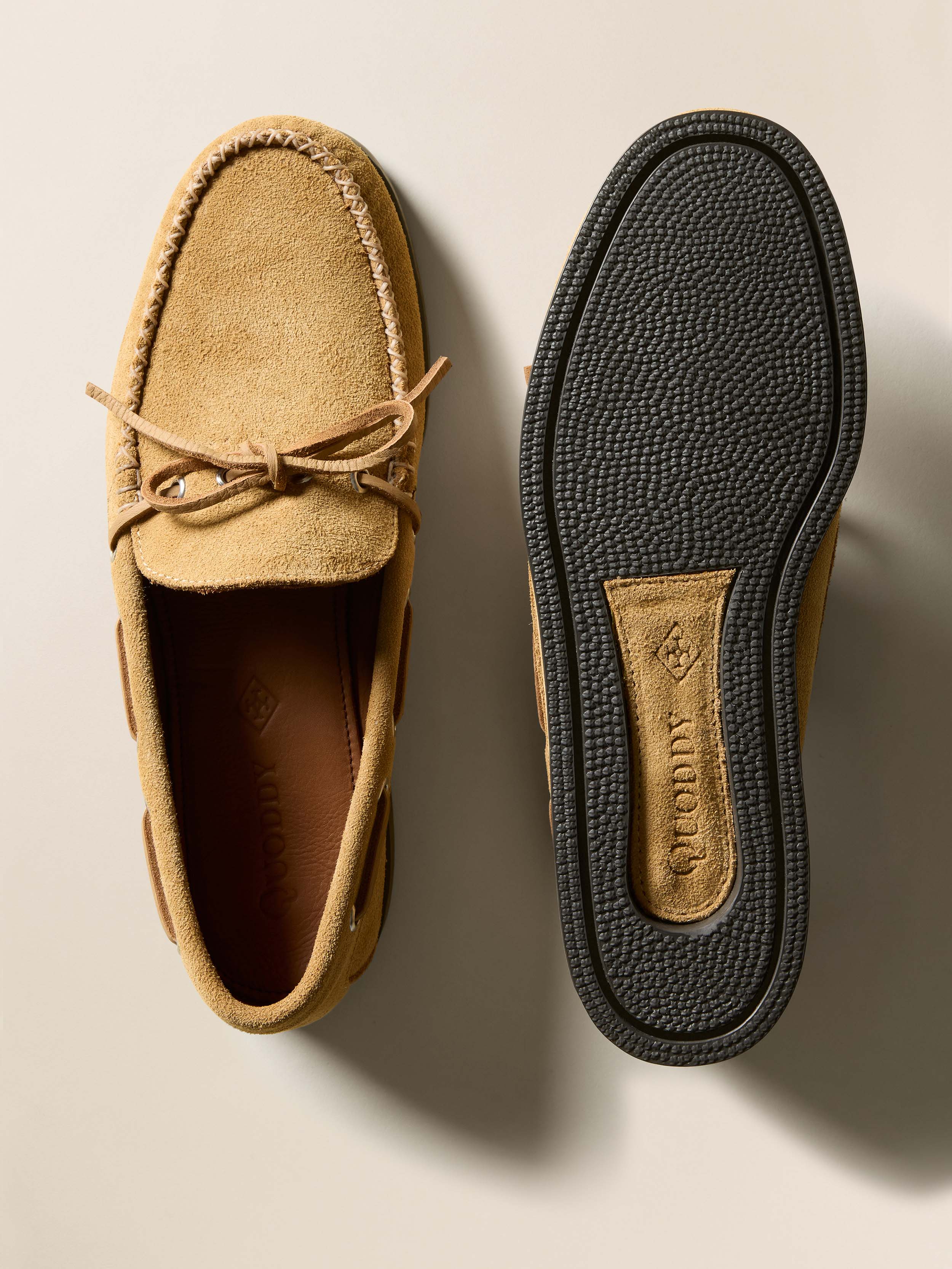 Quoddy X Faherty Canoe Shoe - Khaki Suede