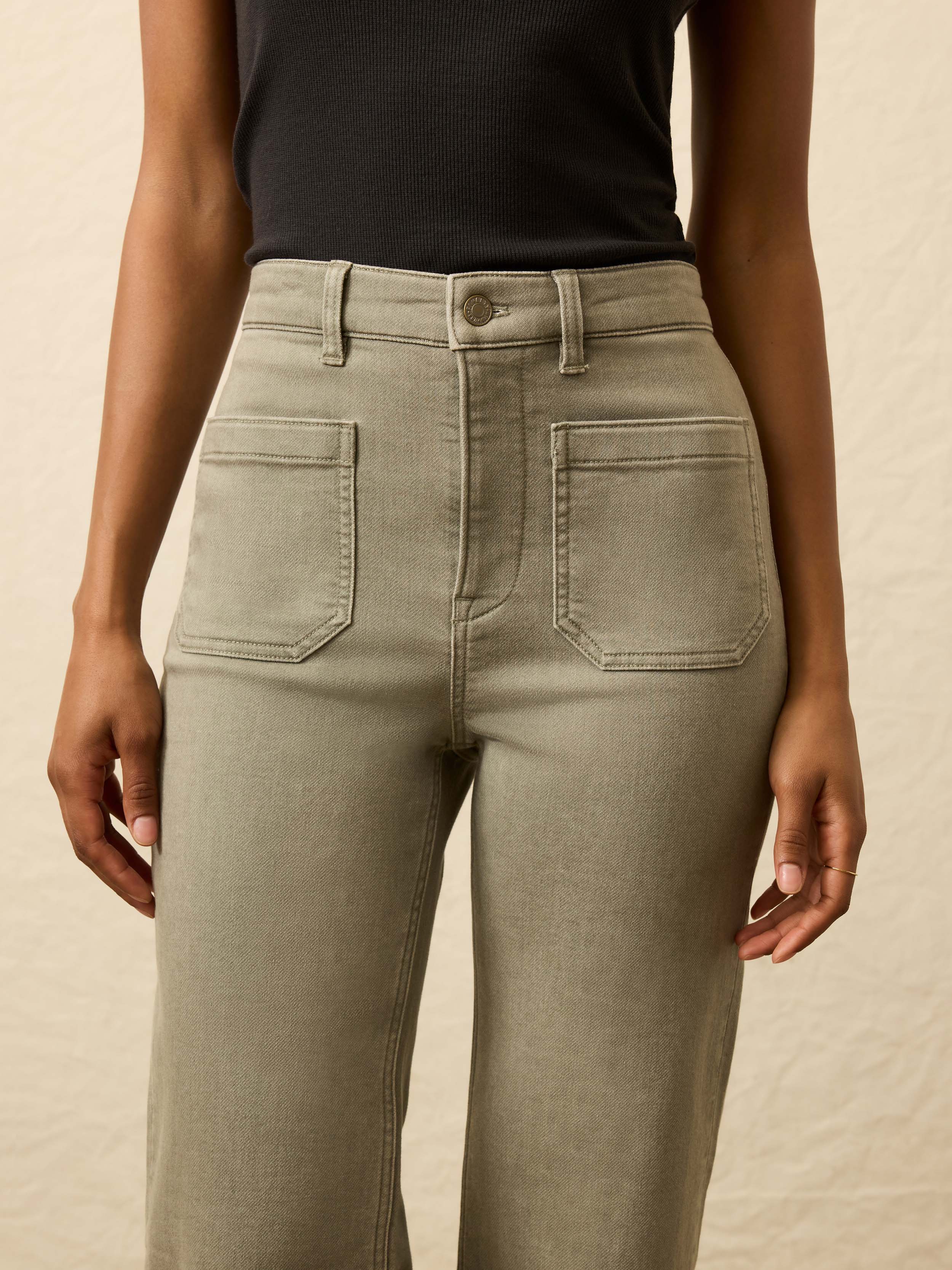 Stretch Terry Patch Pocket Pant - Coastal Sage