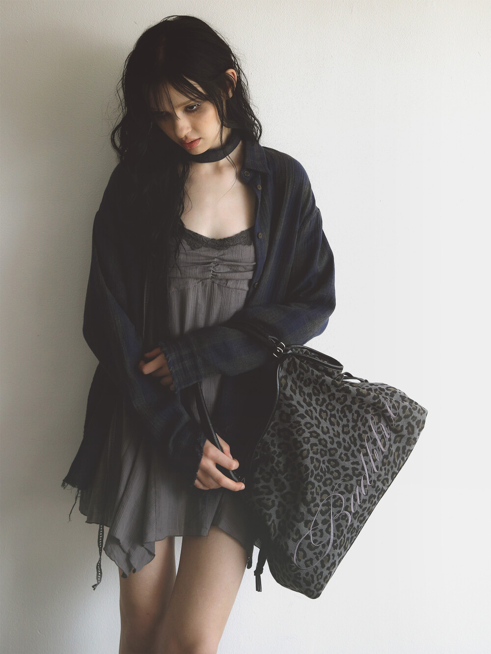 Leopard Dimsum Bag Charcoal