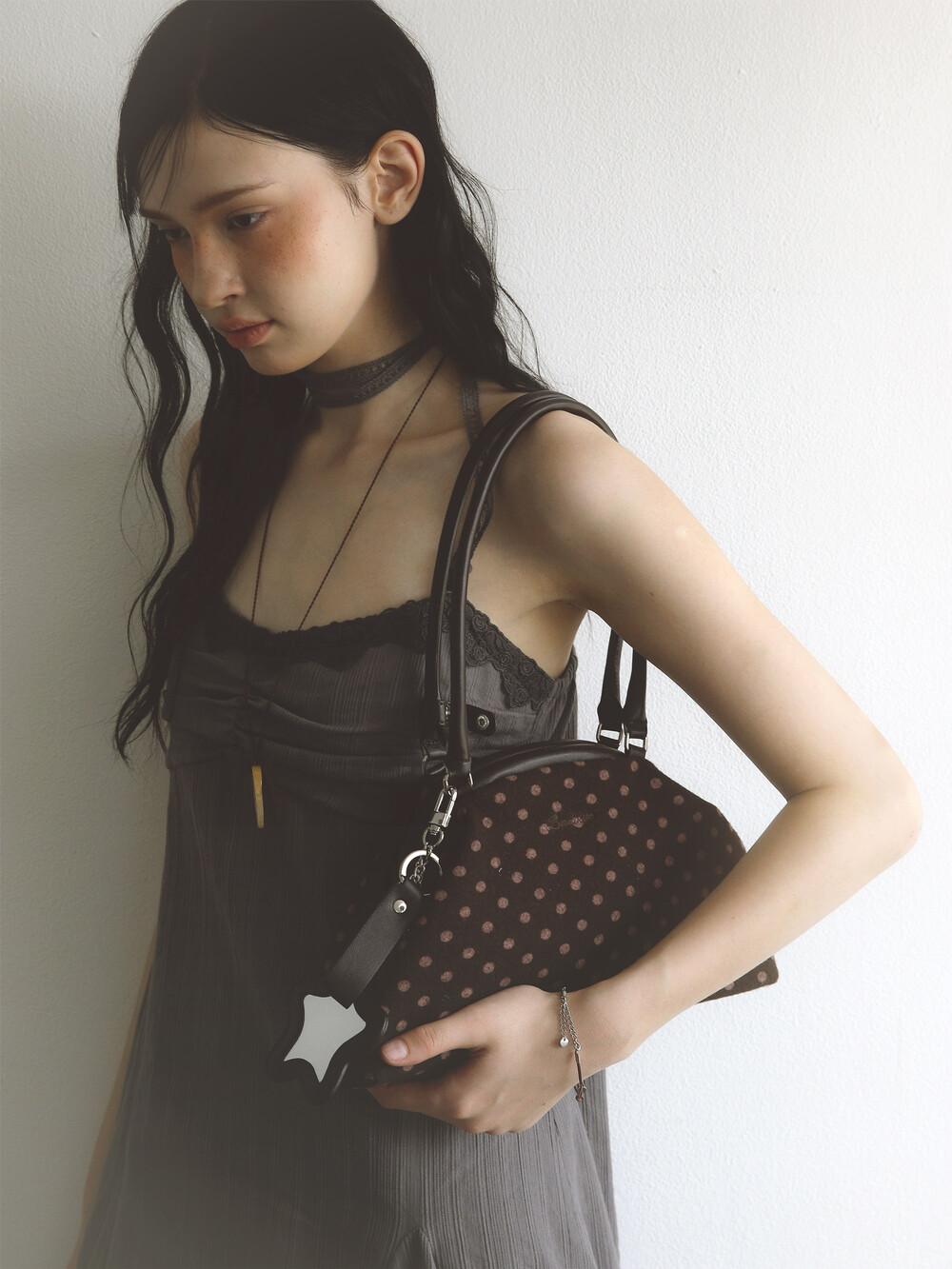 Dot Cozy Dumpling Bag Brown