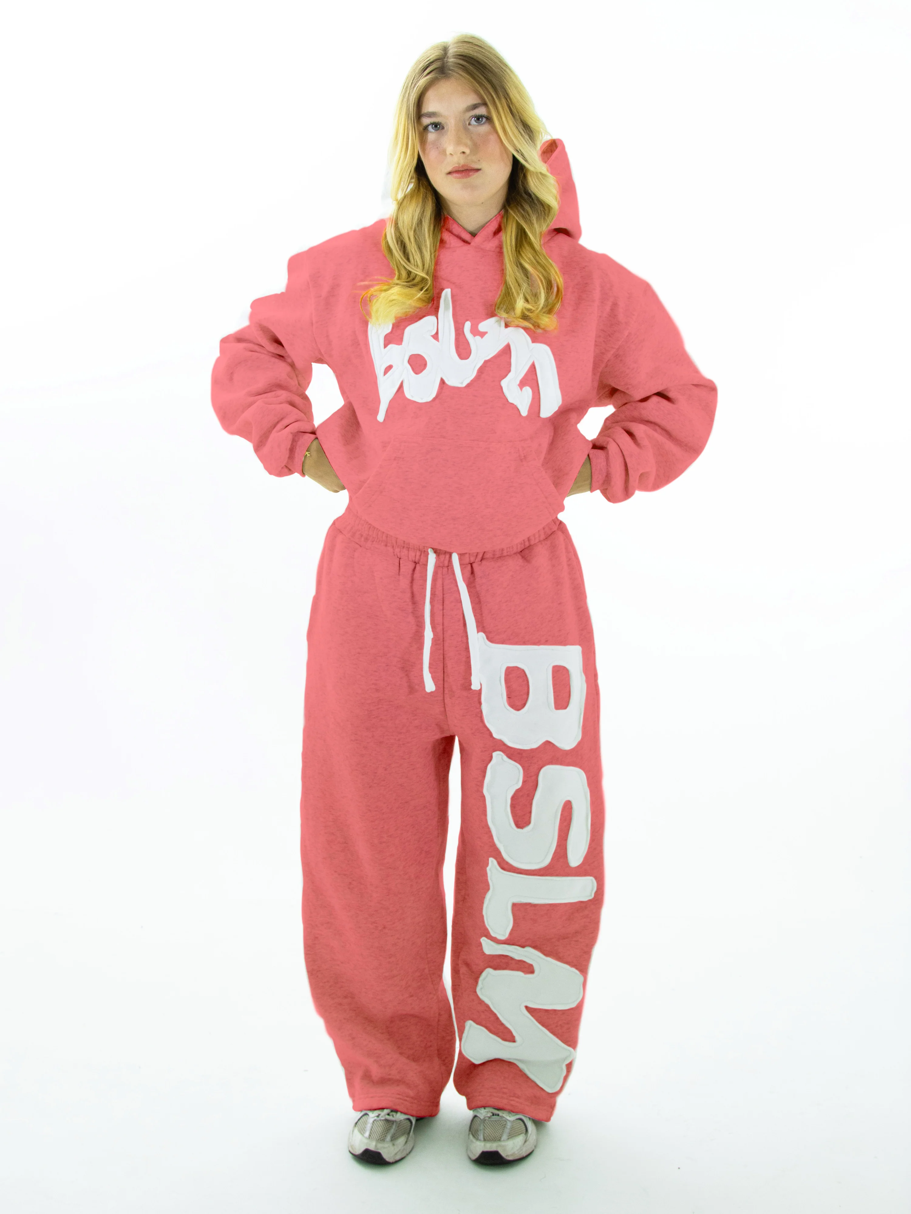 PATCHED SWEATPANTS PINK