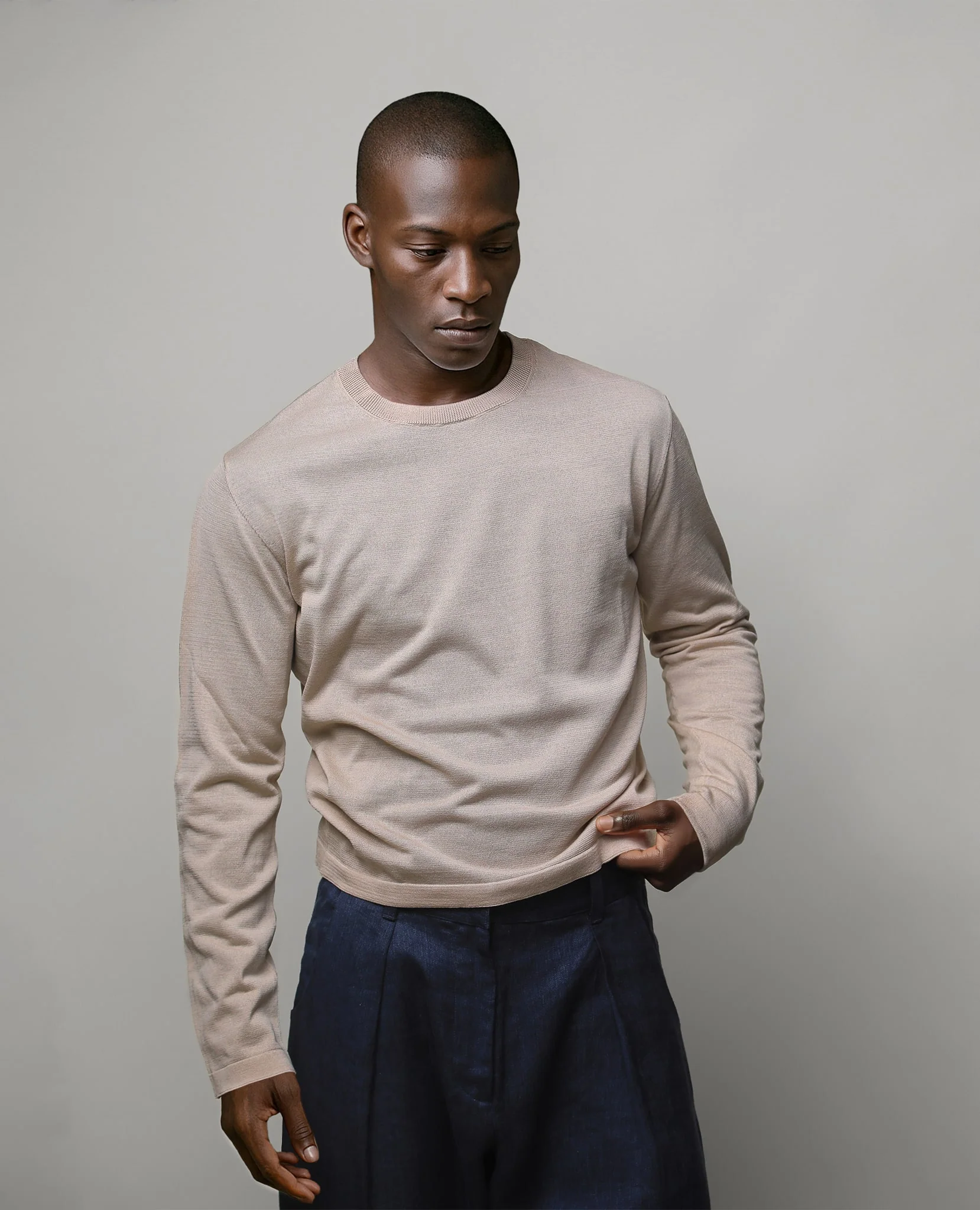 THE KNITTED LONG SLEEVE - BEIGE