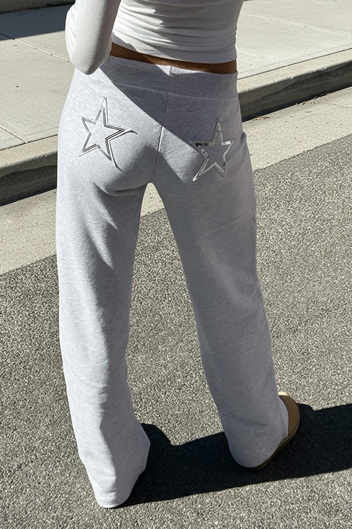 Wide-leg joggers with stars
