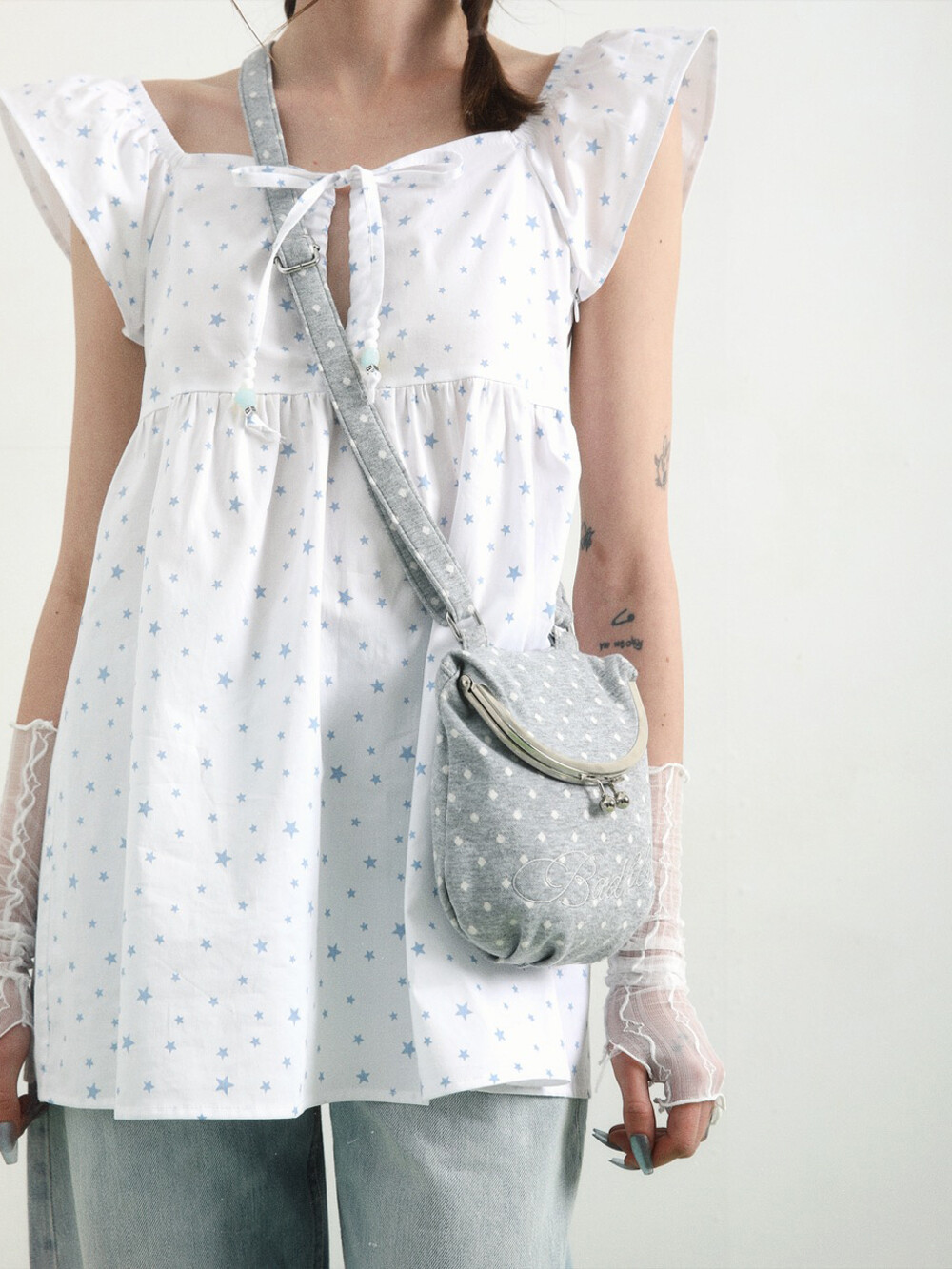Dot Cozy Bao Bag Gray