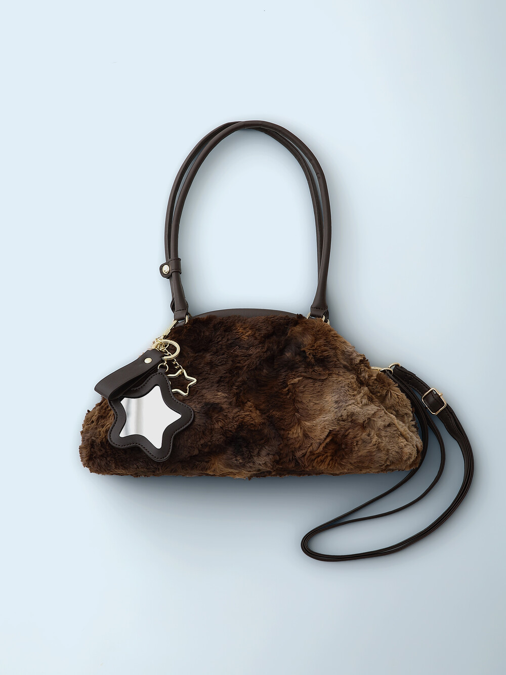 Eco Fur Dumpling Bag Brown