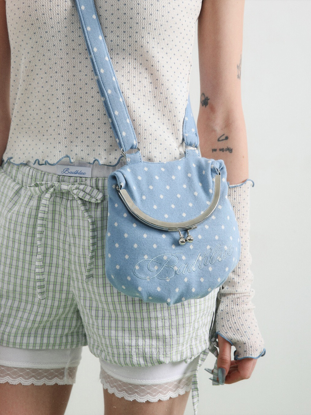 Dot Cozy Bao Bag Skyblue