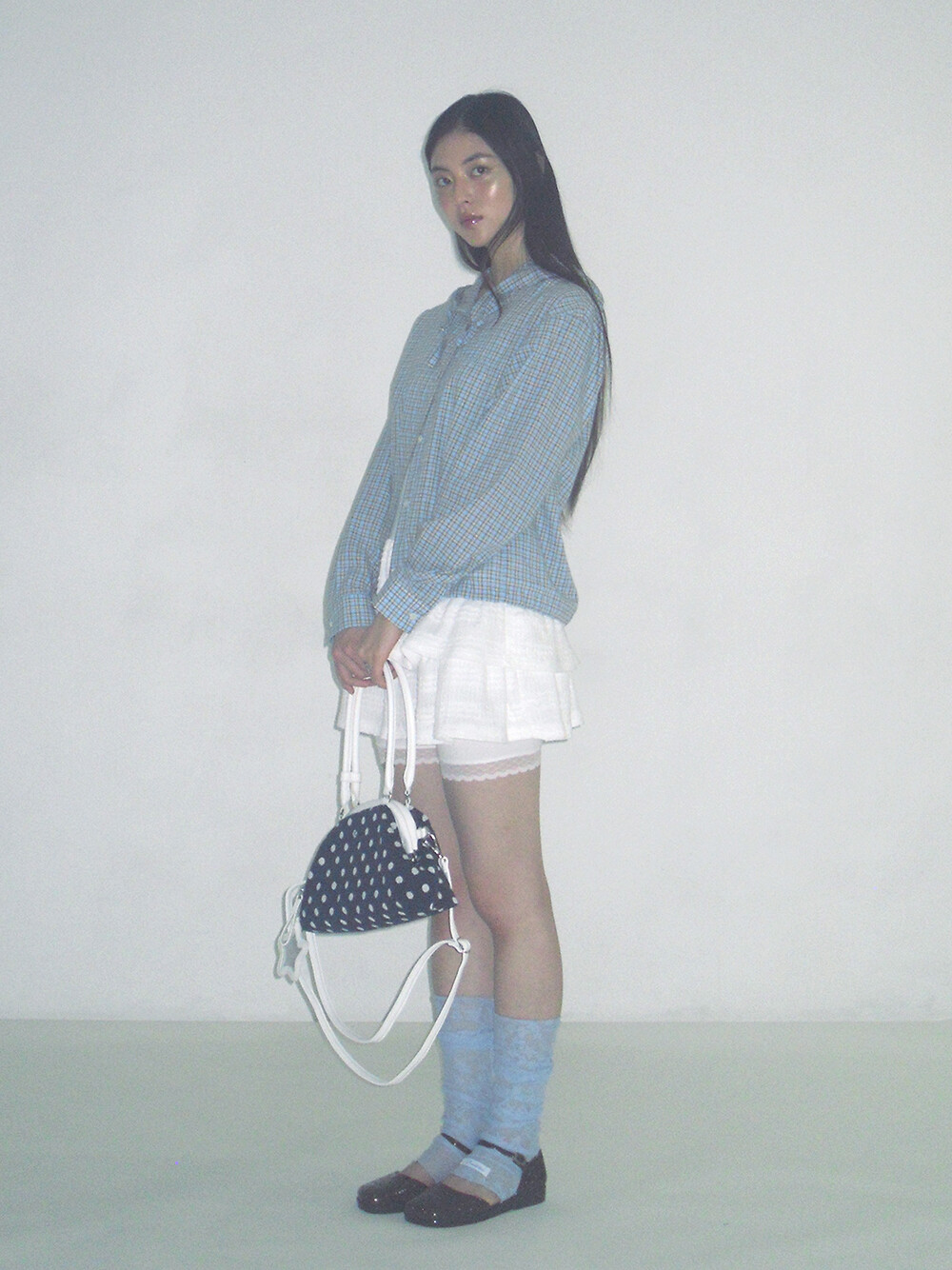 Dot Cozy Dumpling Bag Navy