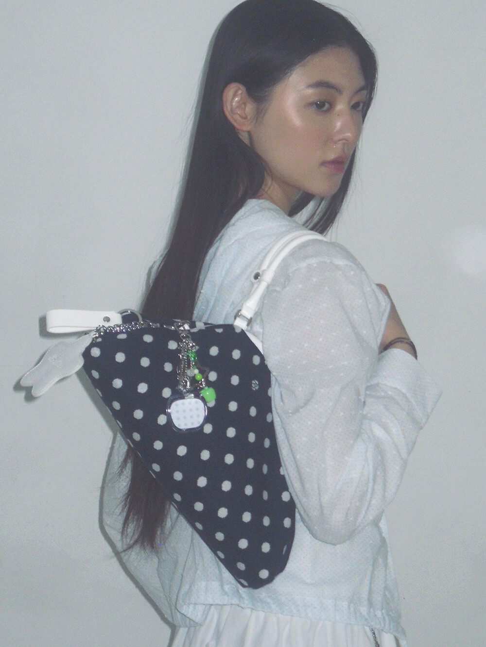 Dot Cozy Dumpling Bag Navy