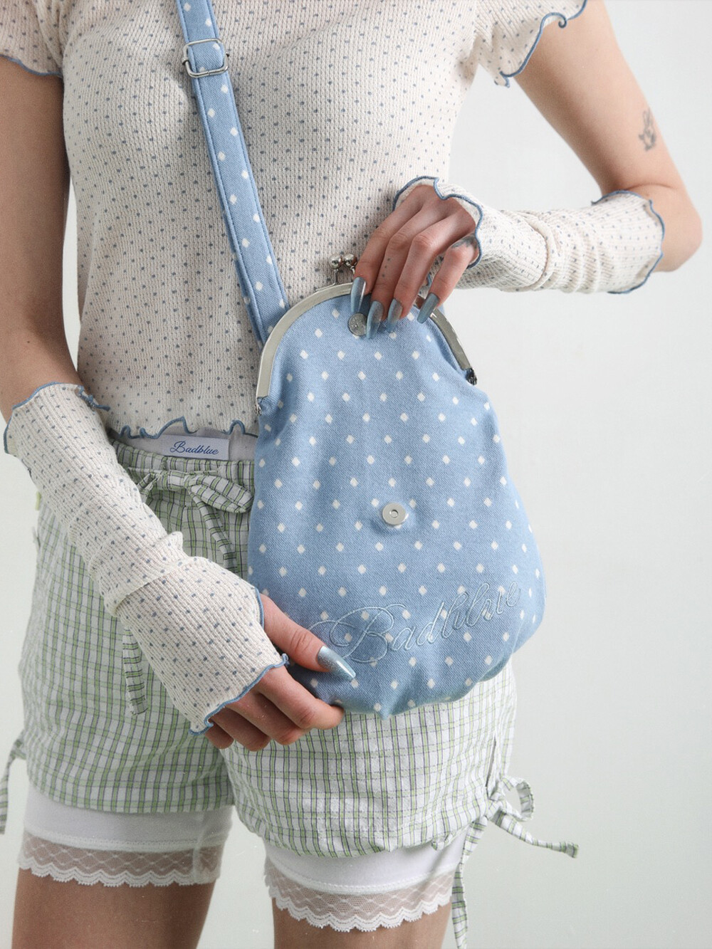 Dot Cozy Bao Bag Skyblue
