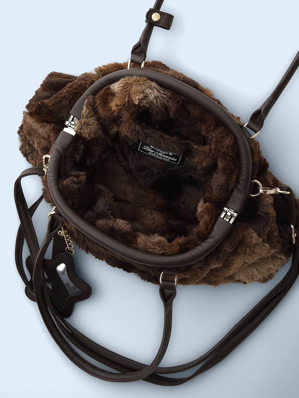 Eco Fur Dumpling Bag Brown