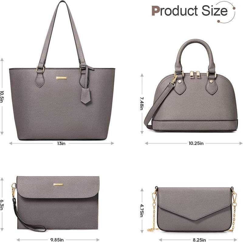 BAGSURE 4PCS Women’s Purse Set – Fashion Tote, Crossbody & Wallet Combo, Elegant Handbags Perfect Gift For Christmas Durable Organizer