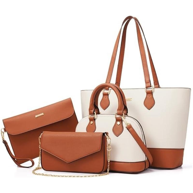 BAGSURE 4PCS Women’s Purse Set – Fashion Tote, Crossbody & Wallet Combo, Elegant Handbags Perfect Gift For Christmas Durable Organizer