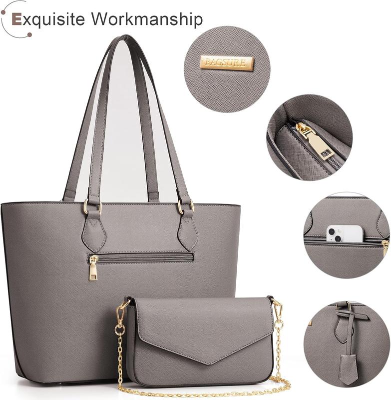 BAGSURE 4PCS Women’s Purse Set – Fashion Tote, Crossbody & Wallet Combo, Elegant Handbags Perfect Gift For Christmas Durable Organizer