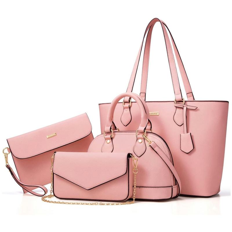 BAGSURE 4PCS Women’s Purse Set – Fashion Tote, Crossbody & Wallet Combo, Elegant Handbags Perfect Gift For Christmas Durable Organizer