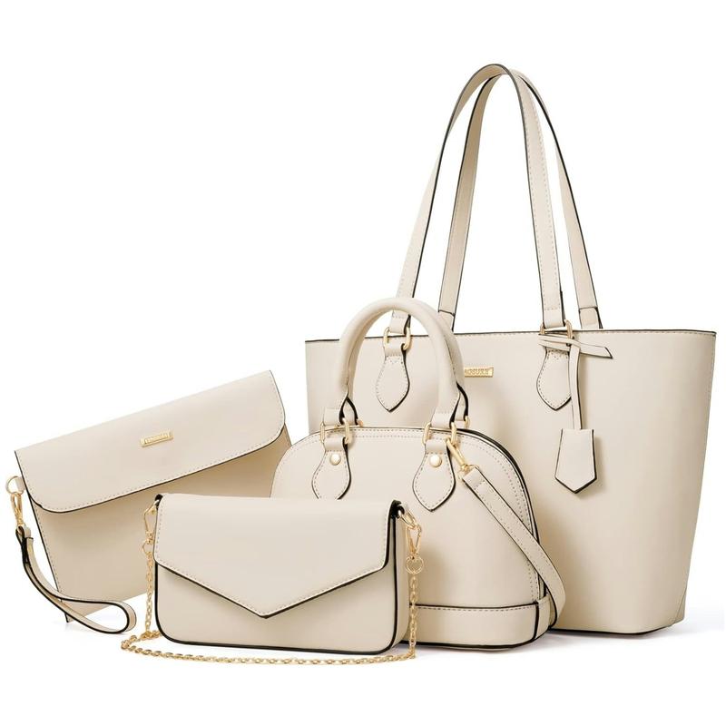 BAGSURE 4PCS Women’s Purse Set – Fashion Tote, Crossbody & Wallet Combo, Elegant Handbags Perfect Gift For Christmas Durable Organizer