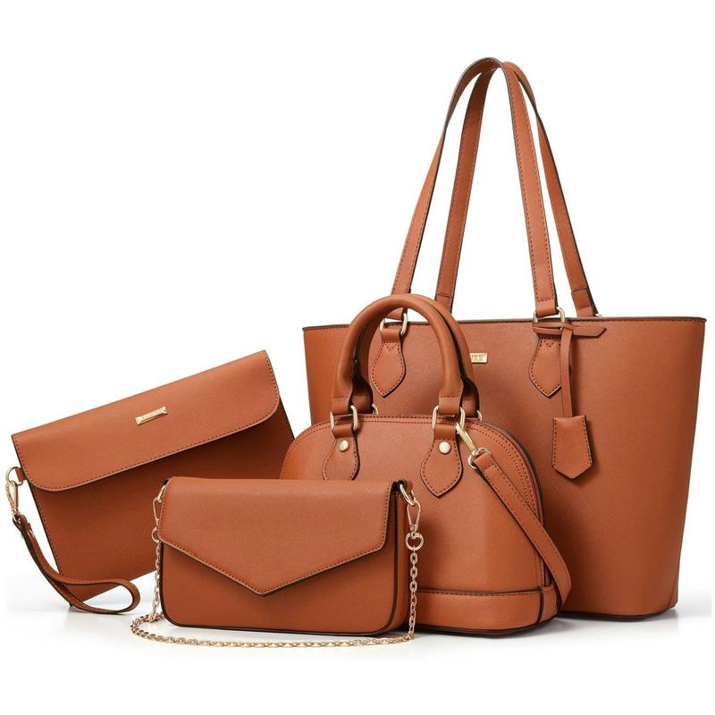 BAGSURE 4PCS Women’s Purse Set – Fashion Tote, Crossbody & Wallet Combo, Elegant Handbags Perfect Gift For Christmas Durable Organizer