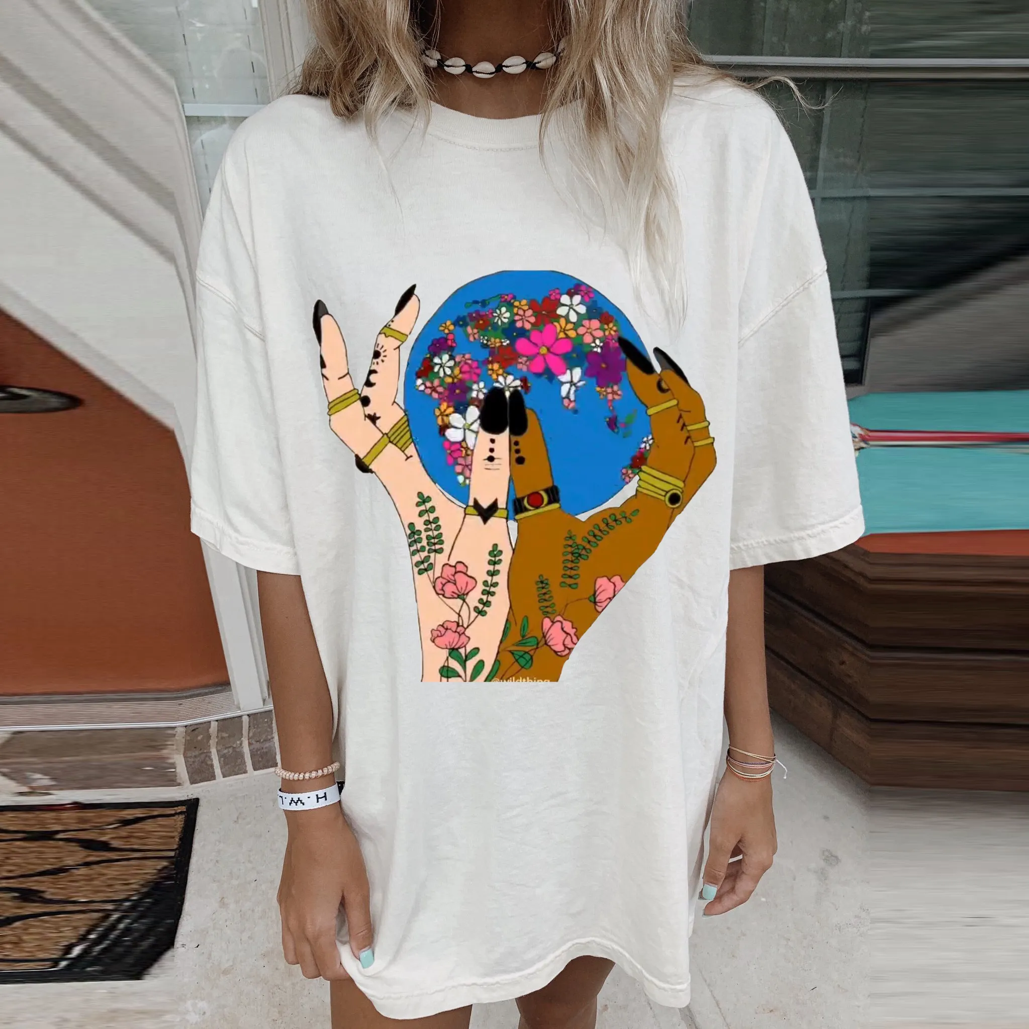 Slogan Maintenance Printed Loose T-shirt