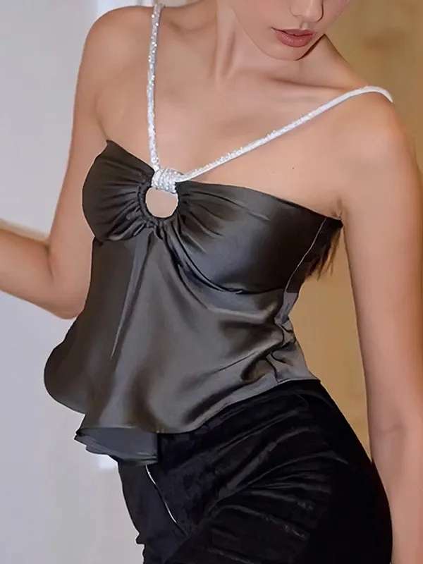 Satin Cutout Cami Top