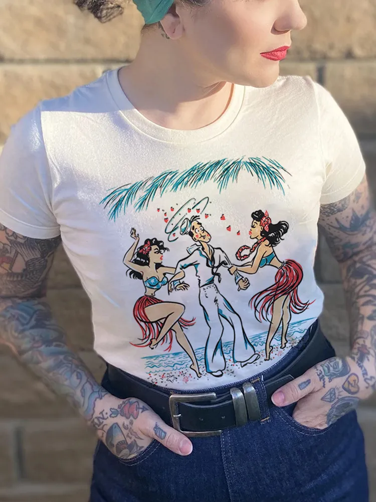 American Retro Women's Hawaiian Vacation T-shirt