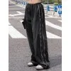 Piping Detail Wide Leg Track Pants
