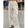 Retro Elastic Waist Straight Leg Pants
