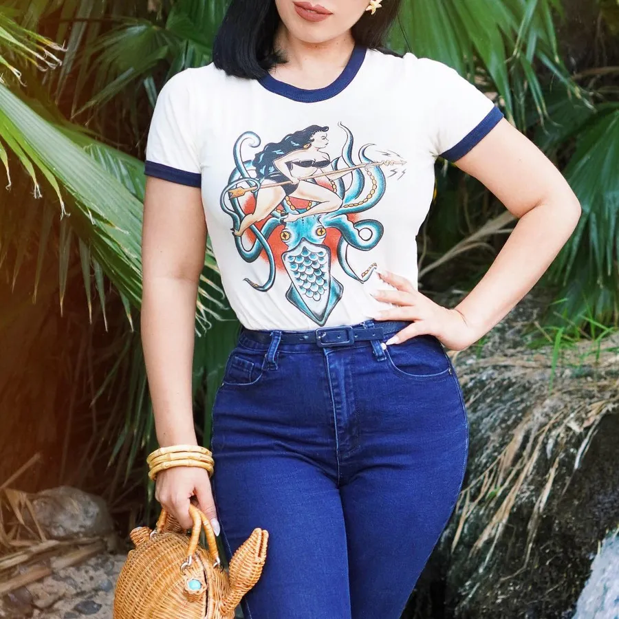 American Retro Women's Print T-shirt