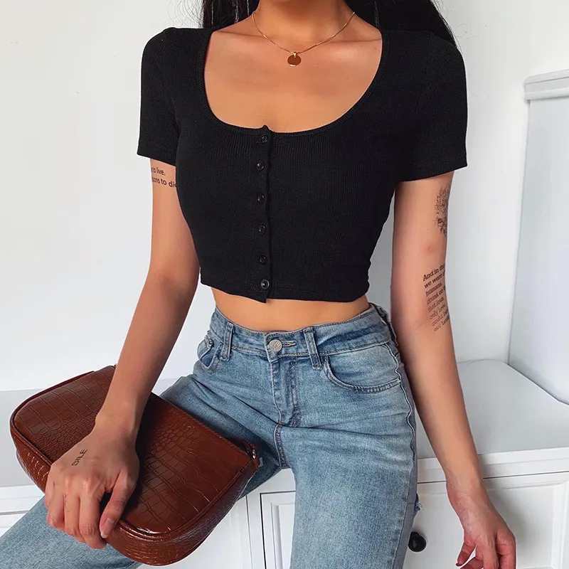 Fashion round neck sweet and fresh short-sleeved T-shirt