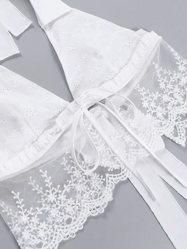 Lace Stitching Lace Short Tank Top