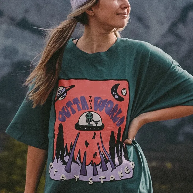 Summer Retro Surf Printed Casual Tee