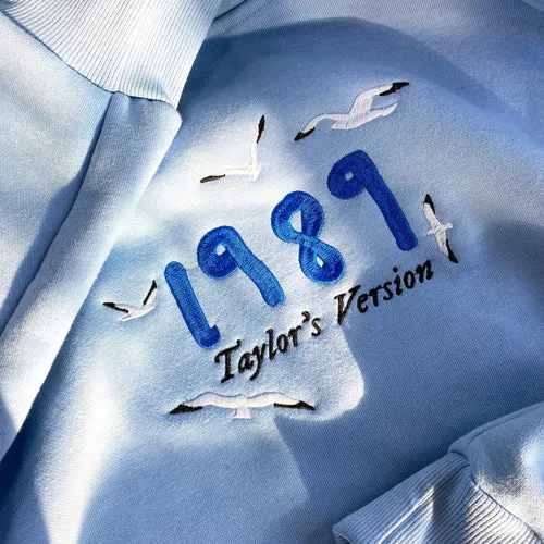 1989 TS Version In Blue & Black Embroidered Sweatshirt Hoodie T-shirt
