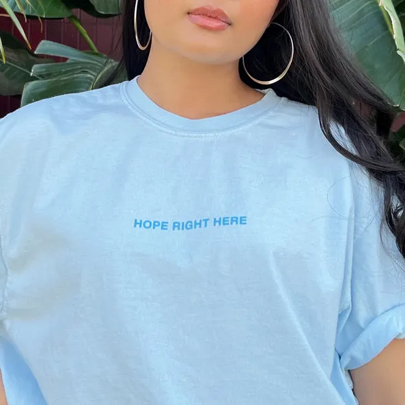 'hope World' Print Crew Neck Short Sleeve T-shirt