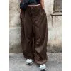 Size Friendly Low Waist Parachute Cargo Pants