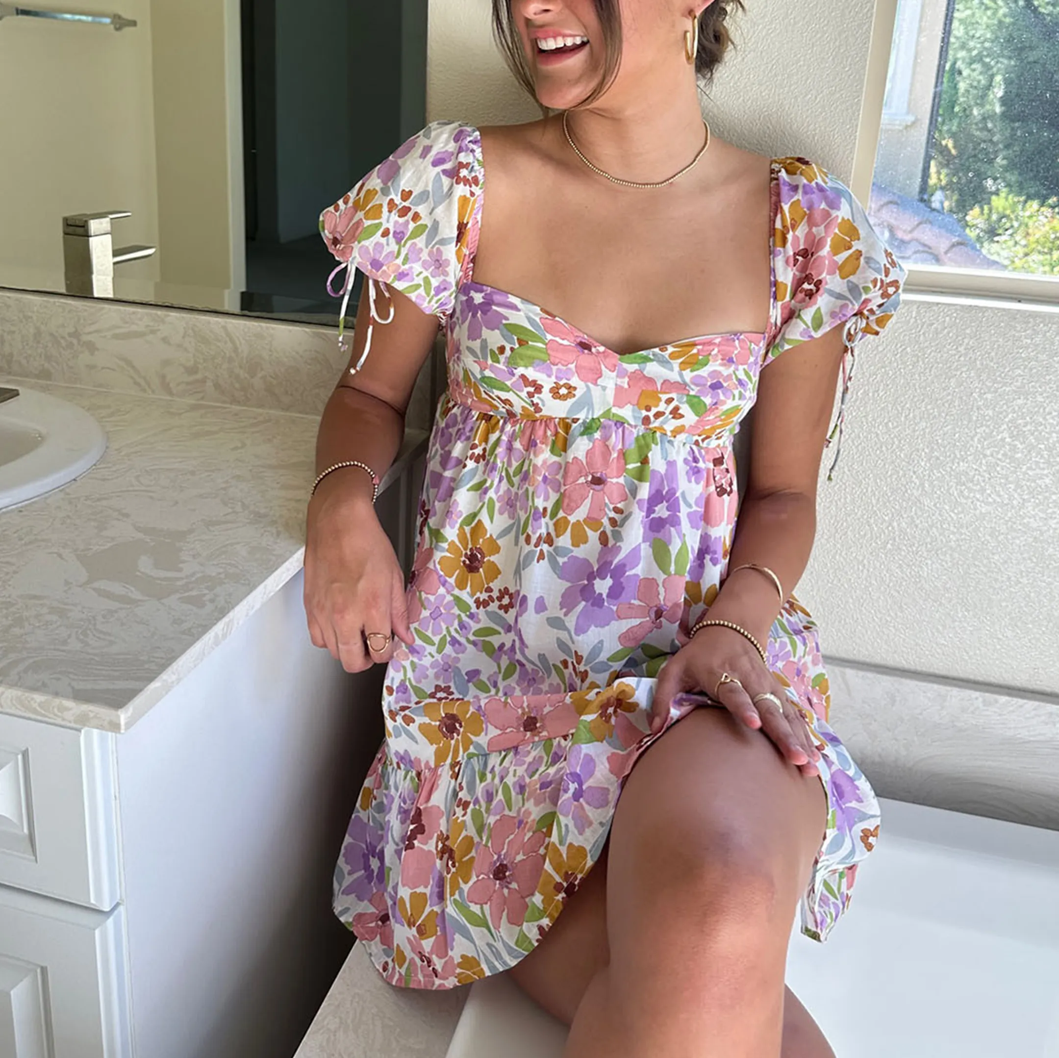 Sweet Spring Floral Mini Dress