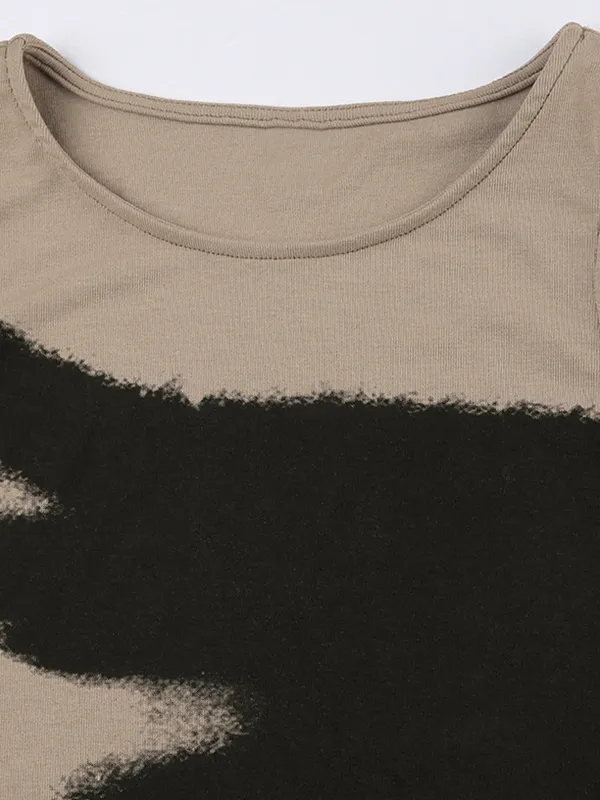 Portrait Print Cropped Tank Top