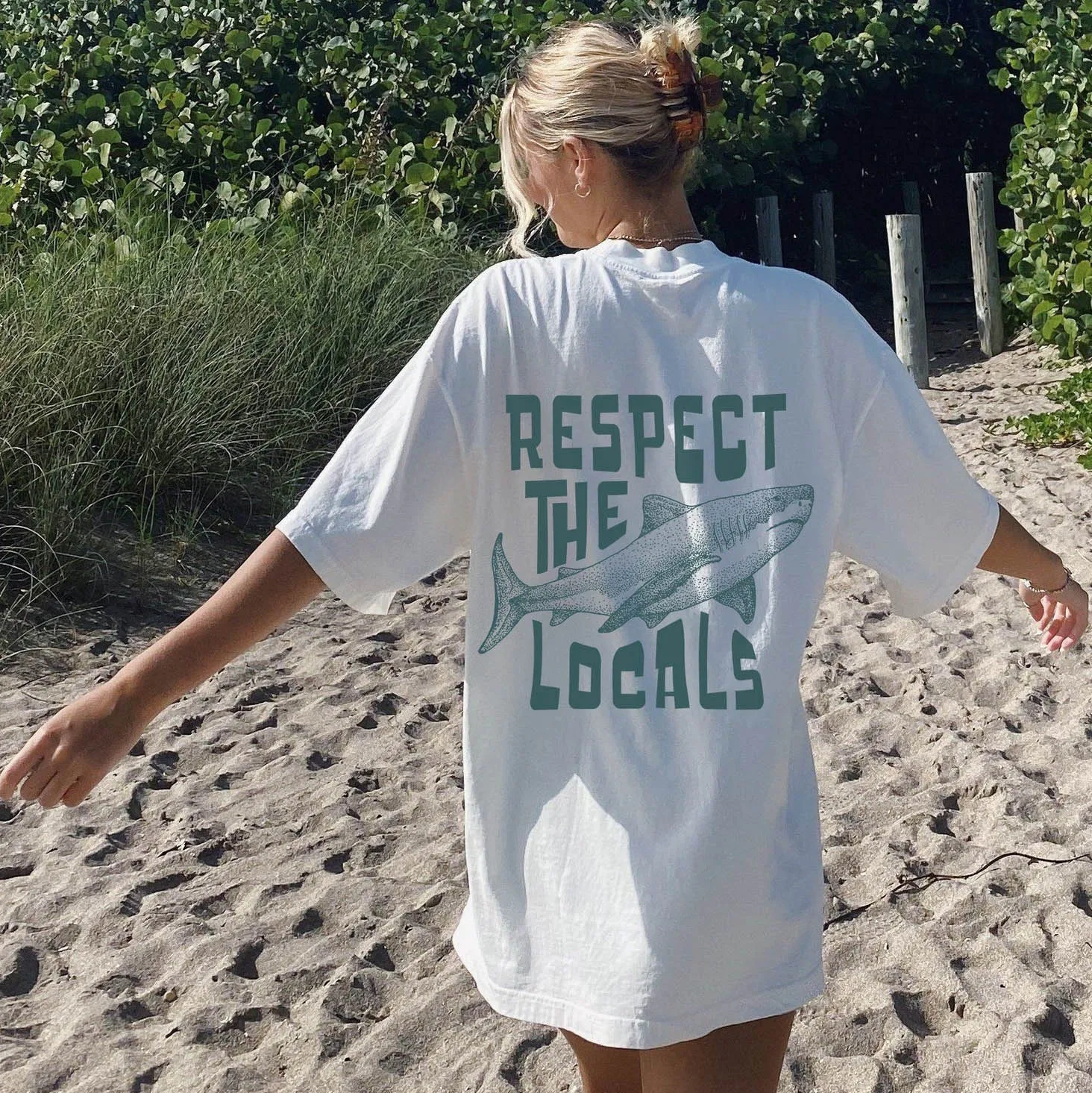 Women's Respect The Locals Shark Loose T-Shirt