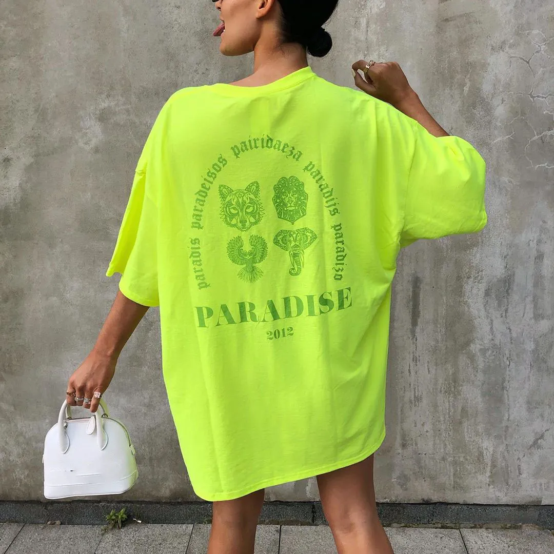 Retro Back Printed Loose T-shirt