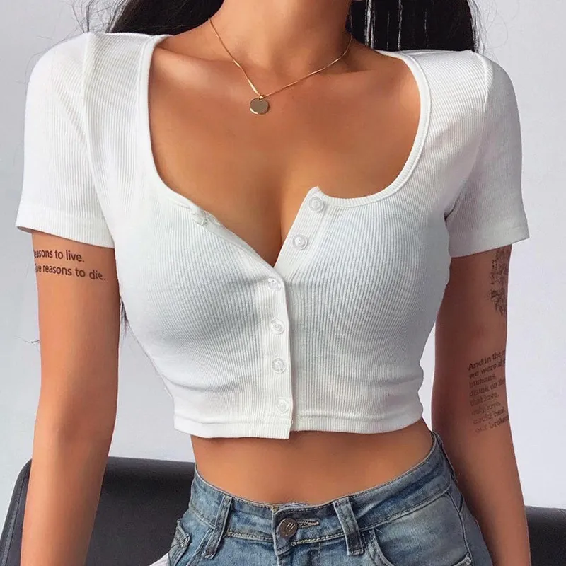Fashion round neck sweet and fresh short-sleeved T-shirt
