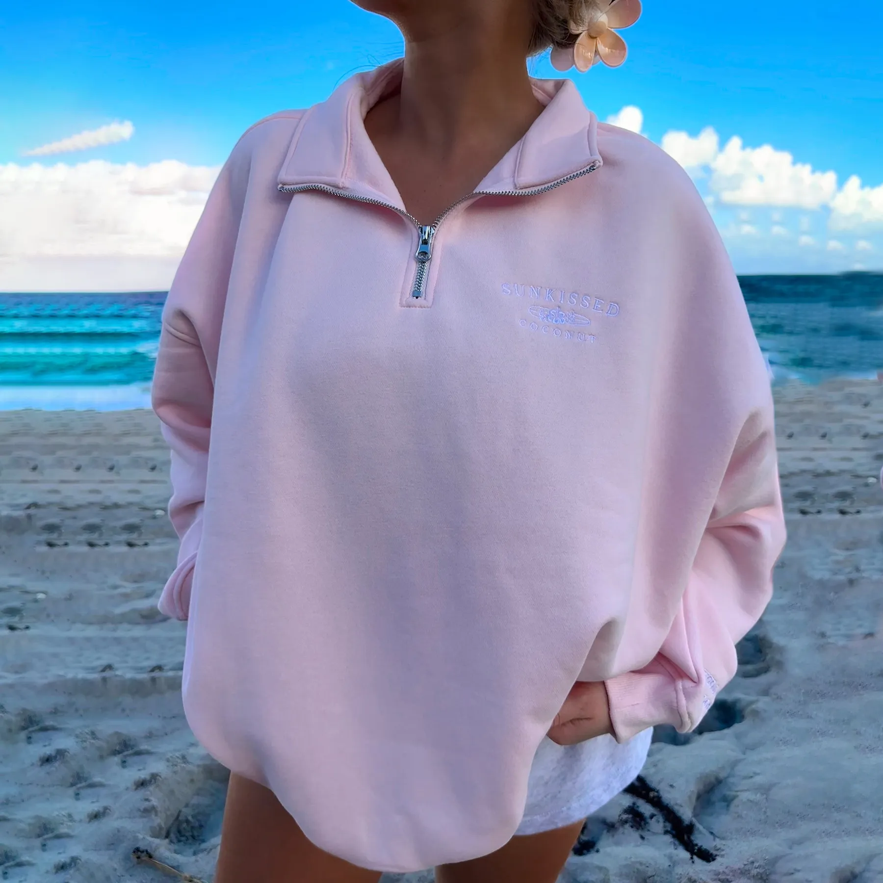 Frosty Lavender Quarter-Zip Sweatshirt