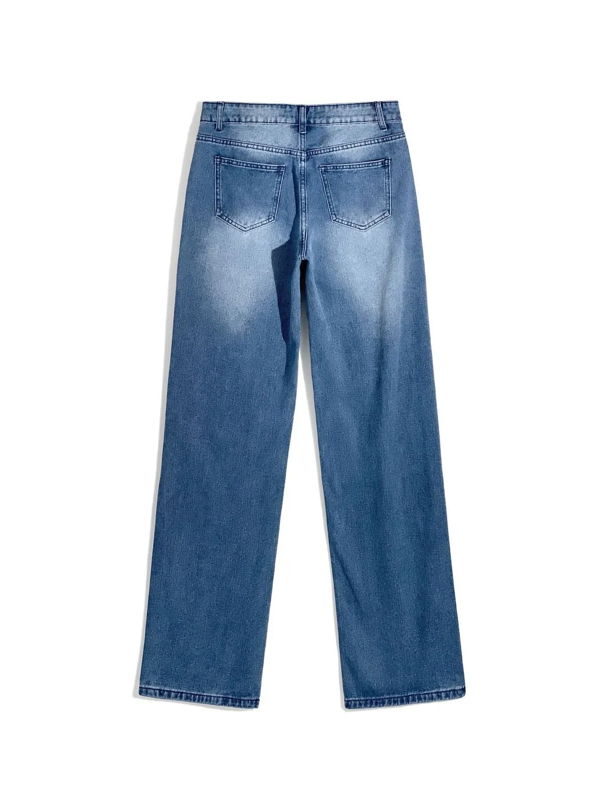 Washed Heart Pattern Cargo Jeans