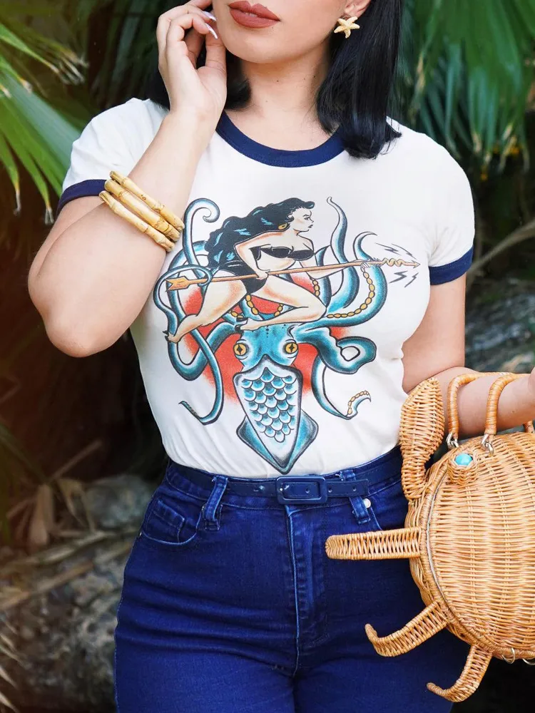 American Retro Women's Print T-shirt