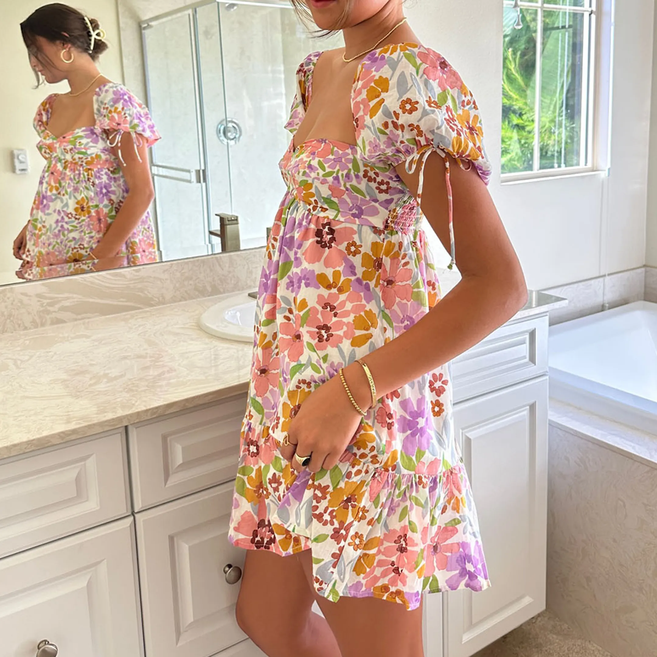 Sweet Spring Floral Mini Dress