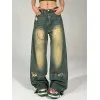 Distressed Denim Contrast Jeans