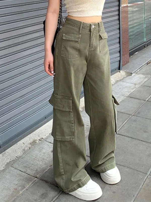 Vintage 90s Green Cargo Jeans