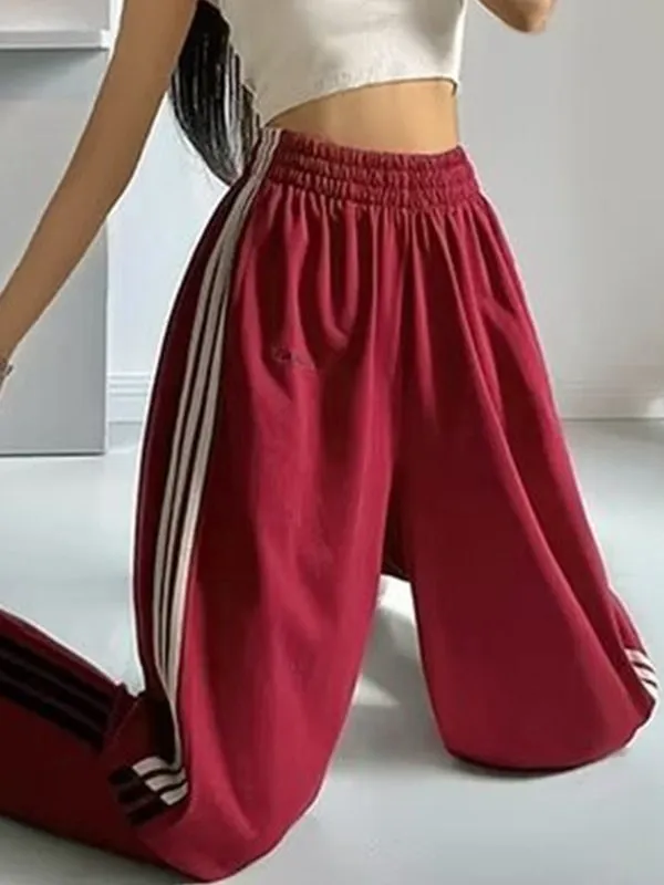 Striped Wide-Leg Slacks