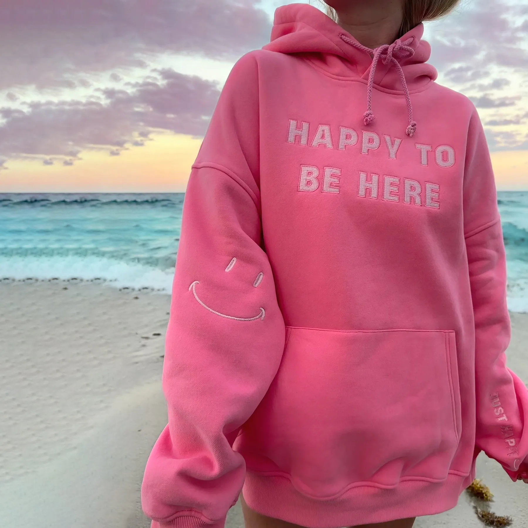I AM JUST HAPPY TO BE HERE HOODIE