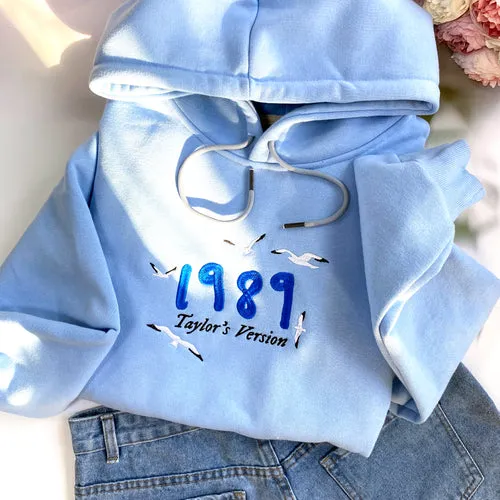 1989 TS Version In Blue & Black Embroidered Sweatshirt Hoodie T-shirt