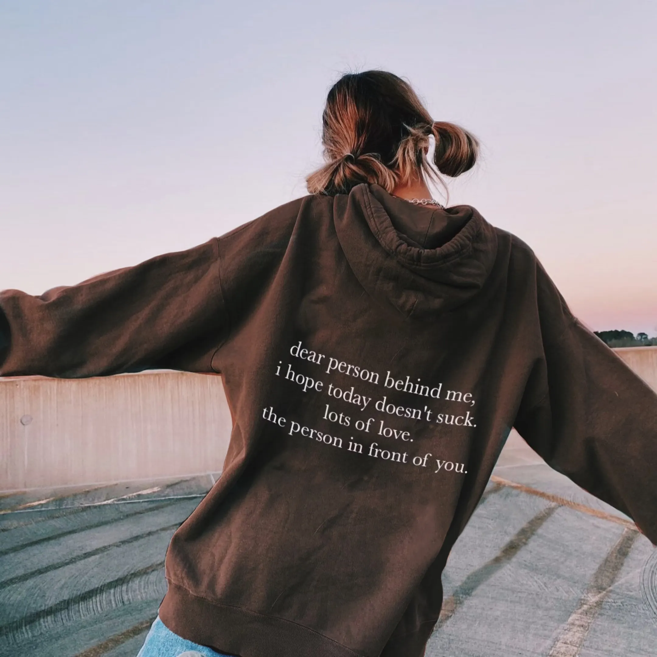 Dear Person Behind Me Print Casual Hoodie